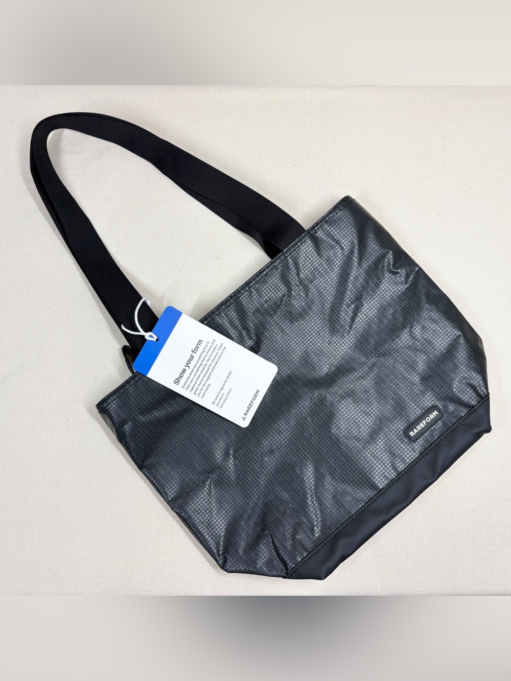 Rareform Mini Zippered Blake Tote Bag Black Vinyl Nylon